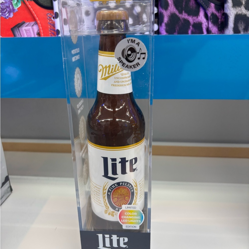 Miller Lite Novelty Bottle Speaker - White & Brown